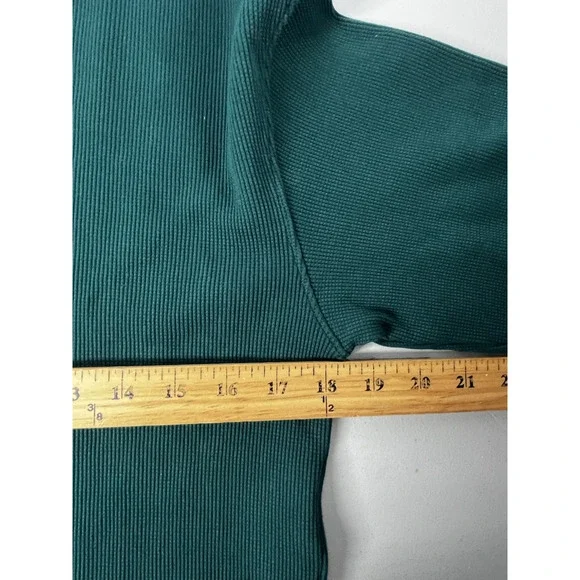 American Giant Thermal Crew Top Womens XS Waffle Knit Botanical Green Shirt USA - Picture 5 of 9